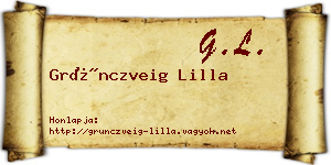 Grünczveig Lilla névjegykártya